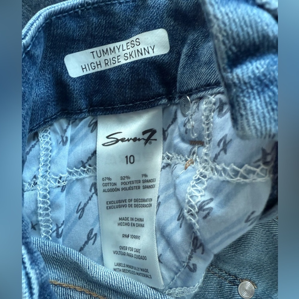 Seven7 Women's High Rise Tummyless Skinny Jeans Size 10 NEW NWT Blue Denim - Picture 5 of 9